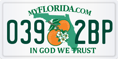 FL license plate 0392BP