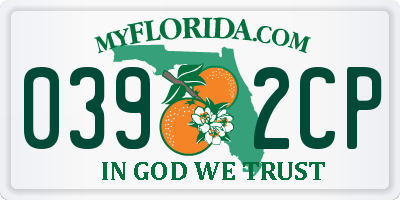 FL license plate 0392CP