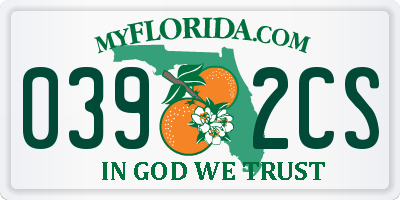 FL license plate 0392CS