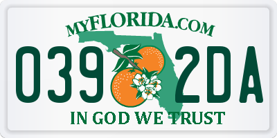 FL license plate 0392DA