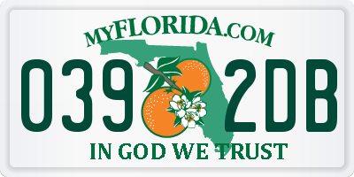 FL license plate 0392DB