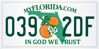 FL license plate 0392DF
