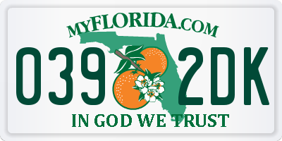 FL license plate 0392DK