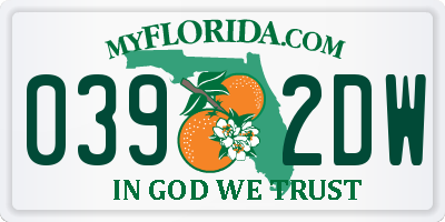 FL license plate 0392DW