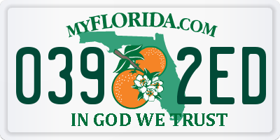 FL license plate 0392ED