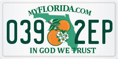 FL license plate 0392EP