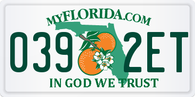 FL license plate 0392ET
