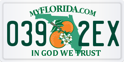 FL license plate 0392EX