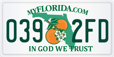 FL license plate 0392FD