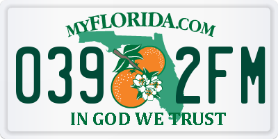FL license plate 0392FM