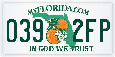 FL license plate 0392FP