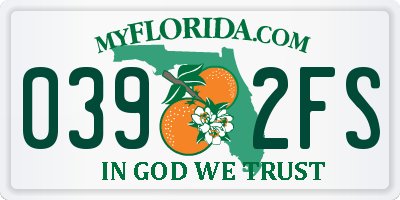 FL license plate 0392FS