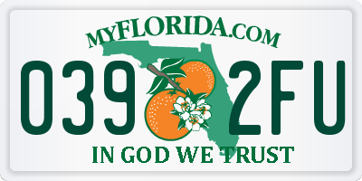 FL license plate 0392FU