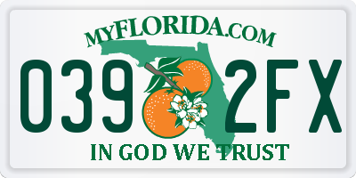 FL license plate 0392FX