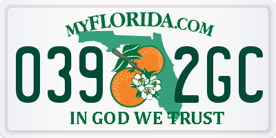 FL license plate 0392GC