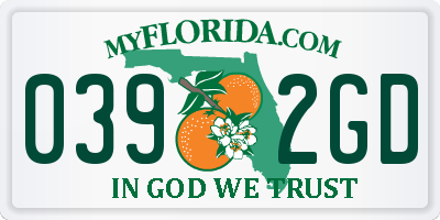 FL license plate 0392GD