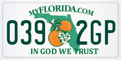FL license plate 0392GP