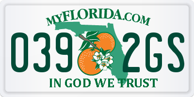 FL license plate 0392GS