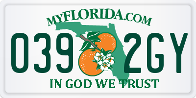 FL license plate 0392GY