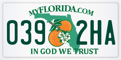 FL license plate 0392HA