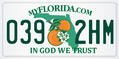 FL license plate 0392HM