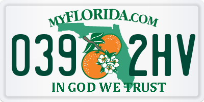 FL license plate 0392HV