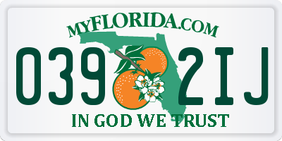 FL license plate 0392IJ