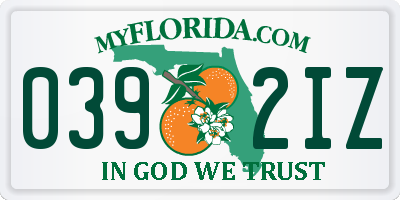 FL license plate 0392IZ