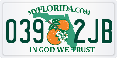 FL license plate 0392JB