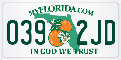 FL license plate 0392JD