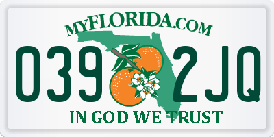 FL license plate 0392JQ