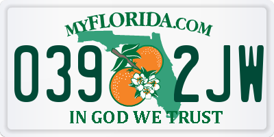 FL license plate 0392JW