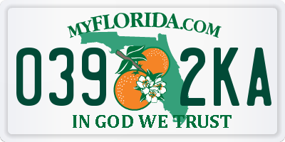 FL license plate 0392KA