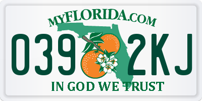 FL license plate 0392KJ