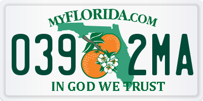 FL license plate 0392MA