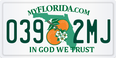 FL license plate 0392MJ