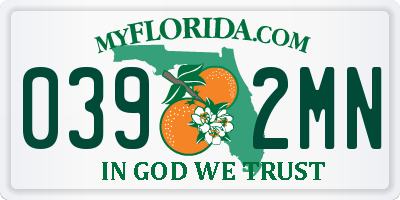 FL license plate 0392MN