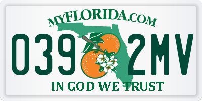 FL license plate 0392MV