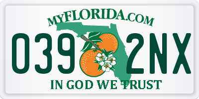 FL license plate 0392NX