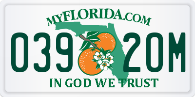 FL license plate 0392OM