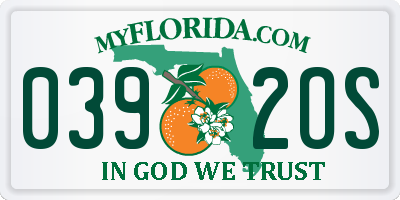 FL license plate 0392OS