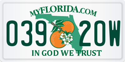 FL license plate 0392OW