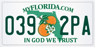 FL license plate 0392PA