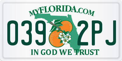 FL license plate 0392PJ