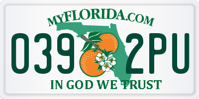FL license plate 0392PU