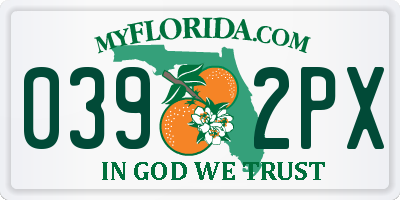 FL license plate 0392PX