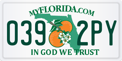 FL license plate 0392PY