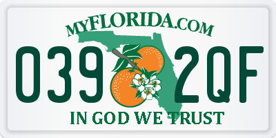 FL license plate 0392QF