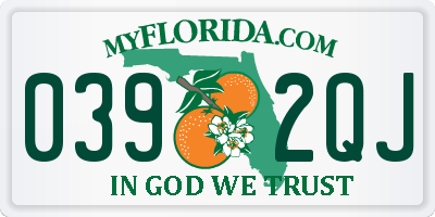 FL license plate 0392QJ