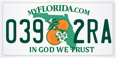 FL license plate 0392RA
